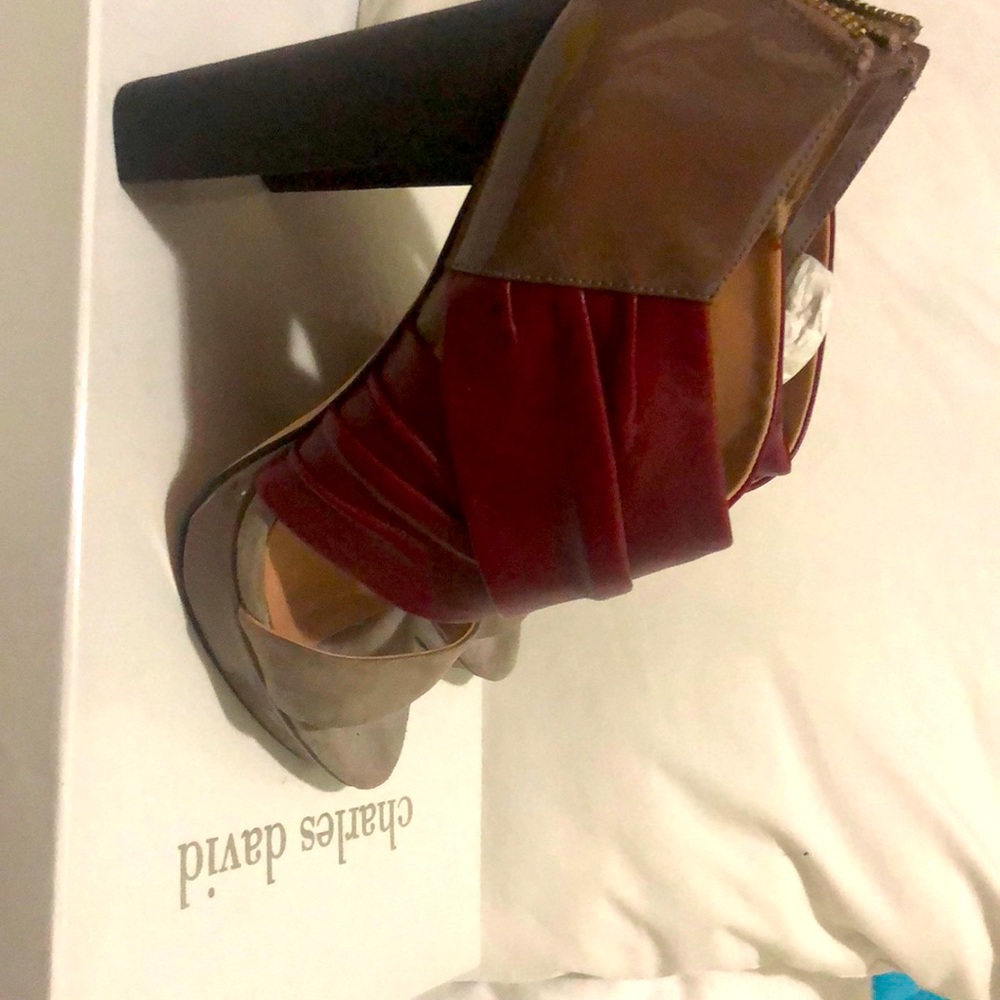 Charles David Sofian Heeled Sandals Dark Taupe